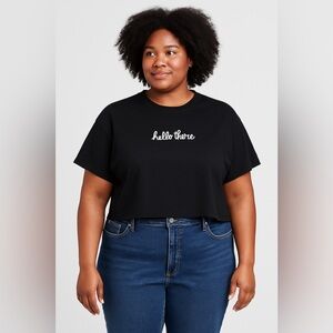 Tabitha Brown Hello There Black Crop T-Shirt XL | Target Collab Graphic Tee